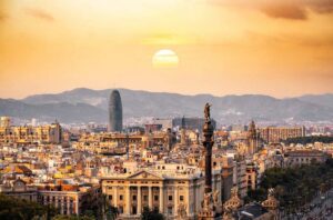 An overview of cityscape of Barcelona Spain