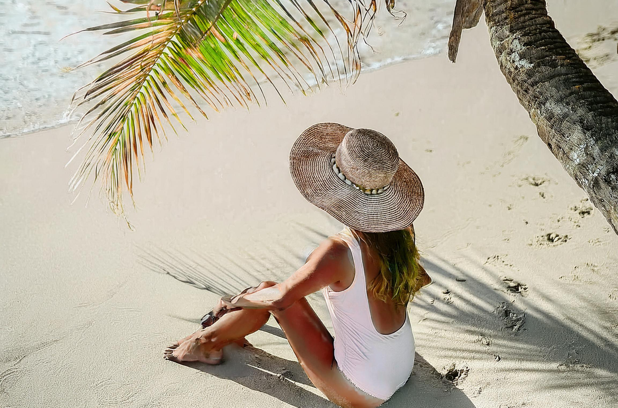 woman relaxing in the beach